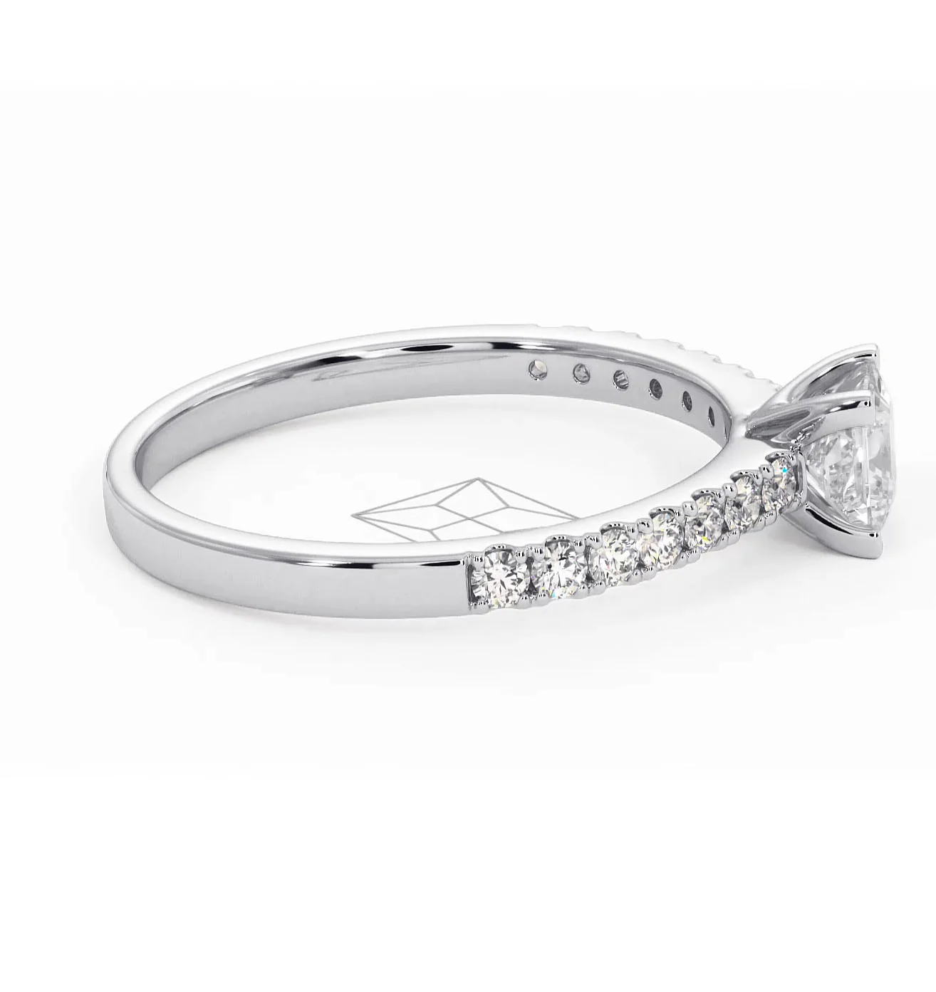 Katerina Lab Princess Diamond Engagement Ring 18KW Gold 0.85ct F/VS1 - Image 149