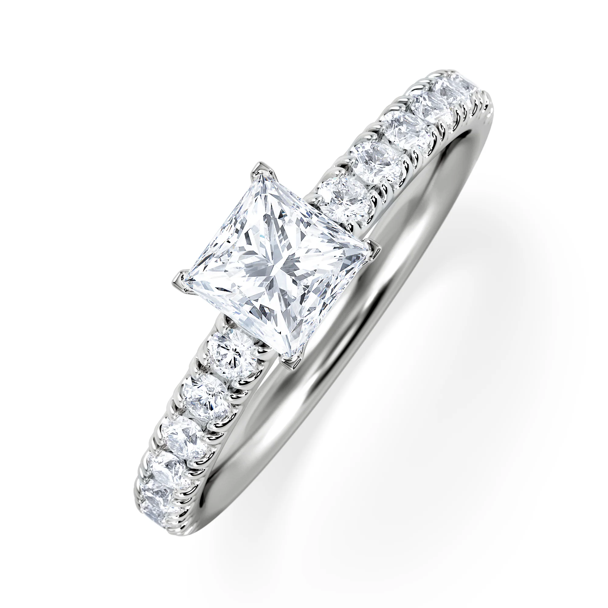 Katerina Lab Princess Diamond Engagement Ring Platinum 0.85ct F/VS1
