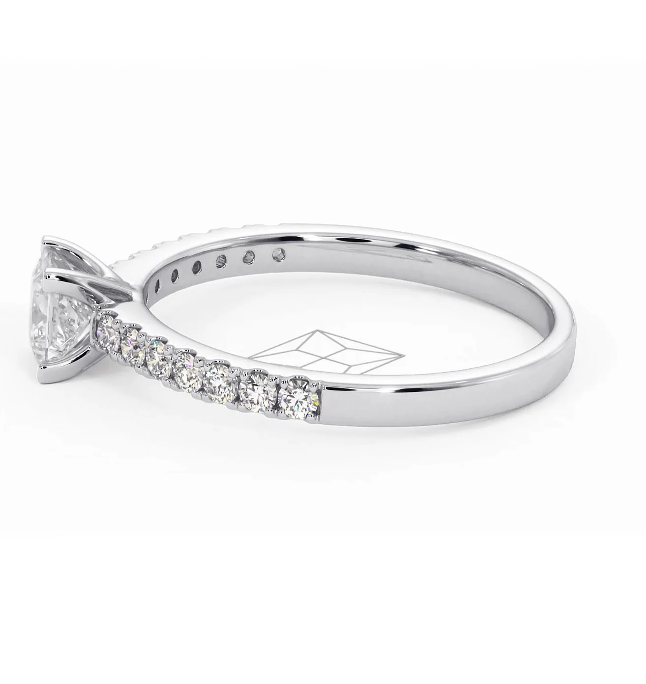 Katerina Lab Princess Diamond Engagement Ring Platinum 0.85ct F/VS1 - Image 107