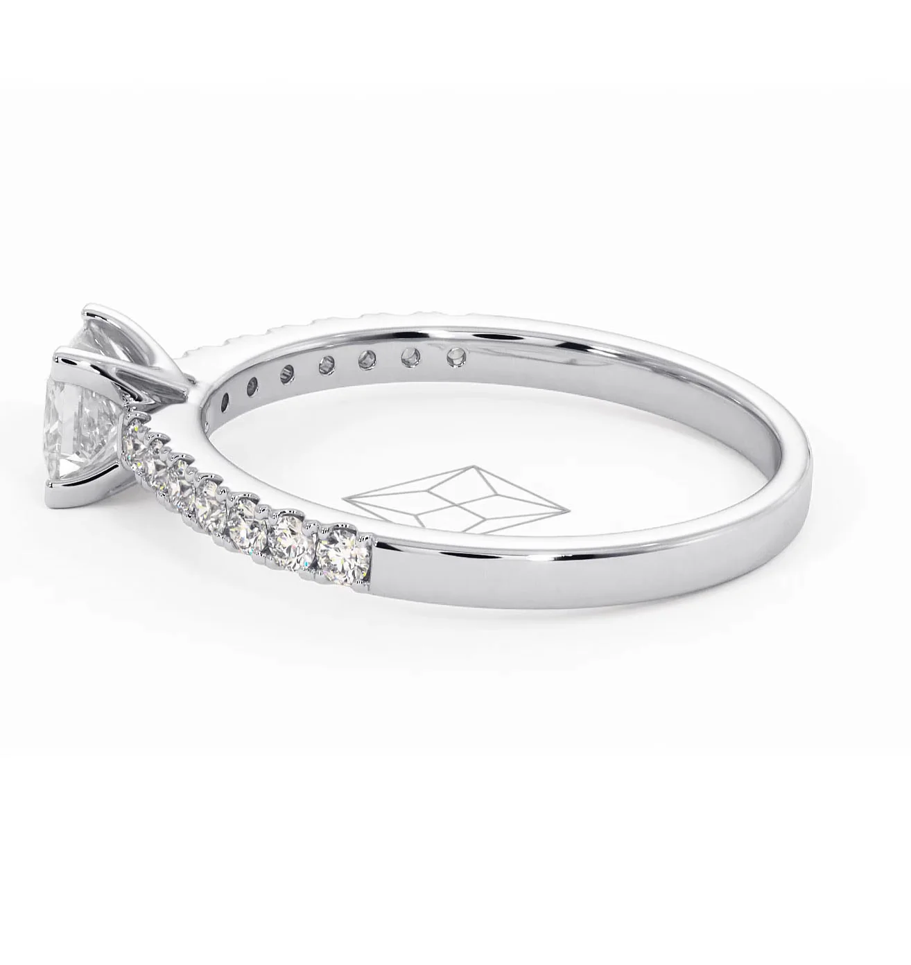 Katerina Lab Princess Diamond Engagement Ring Platinum 0.85ct F/VS1 - Image 110