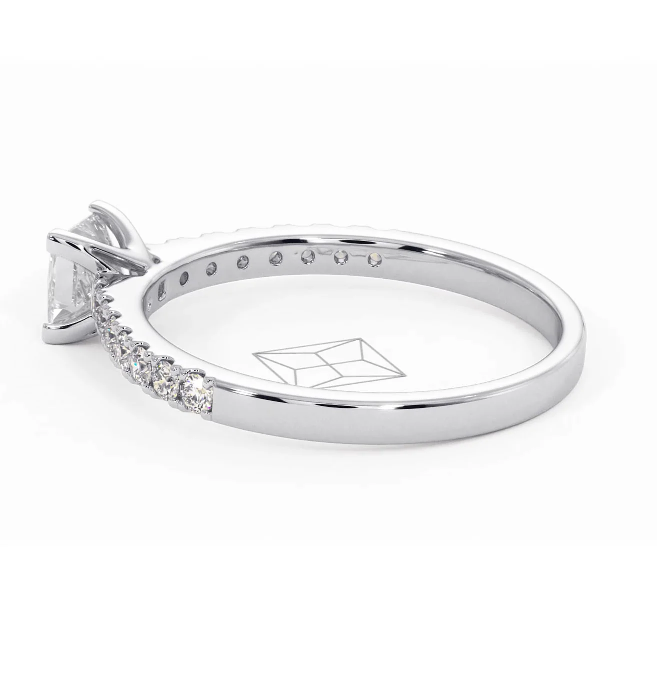 Katerina Lab Princess Diamond Engagement Ring Platinum 0.85ct F/VS1 - Image 113