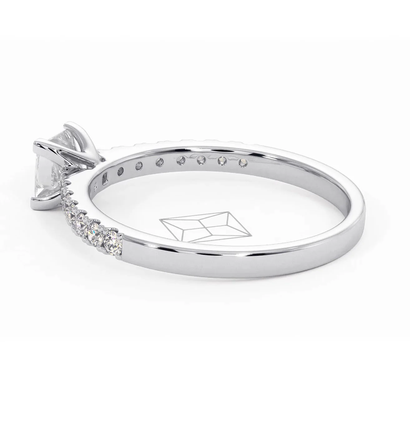 Katerina Lab Princess Diamond Engagement Ring Platinum 0.85ct F/VS1 - Image 114