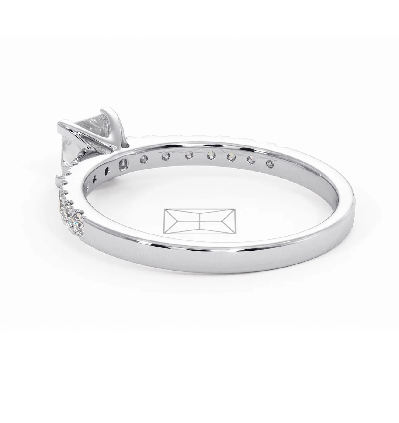 Katerina Lab Princess Diamond Engagement Ring Platinum 0.85ct F/VS1 - Image 118