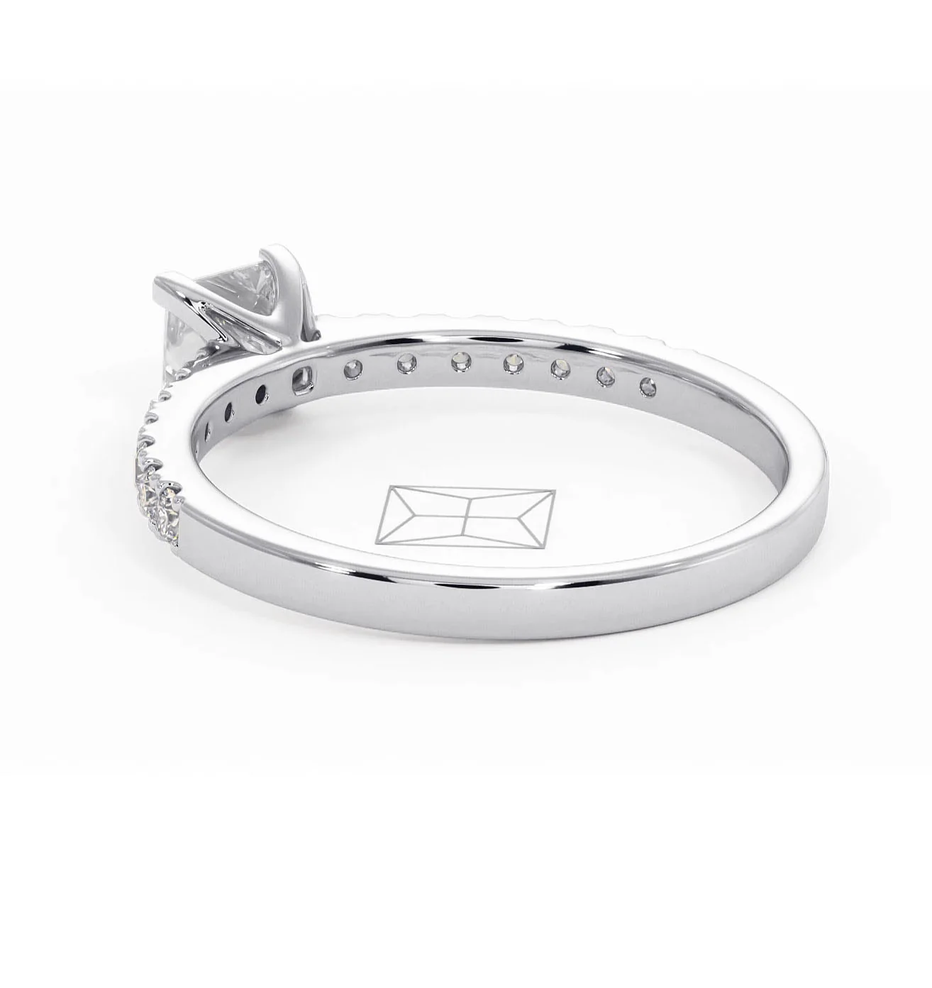 Katerina Lab Princess Diamond Engagement Ring Platinum 0.85ct F/VS1 - Image 119