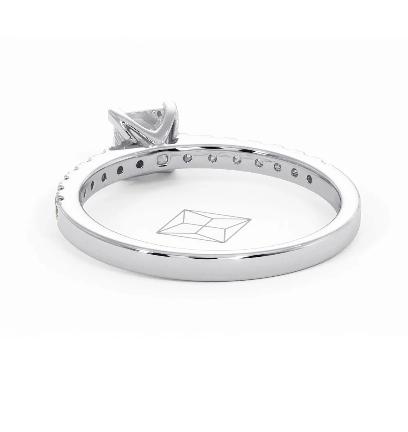 Katerina Lab Princess Diamond Engagement Ring Platinum 0.85ct F/VS1 - Image 123