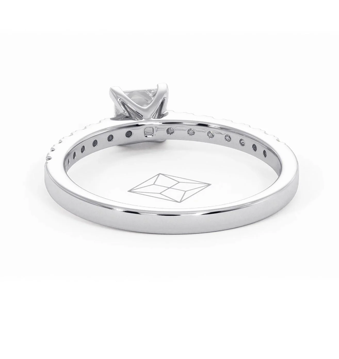 Katerina Lab Princess Diamond Engagement Ring Platinum 0.85ct F/VS1 - Image 125