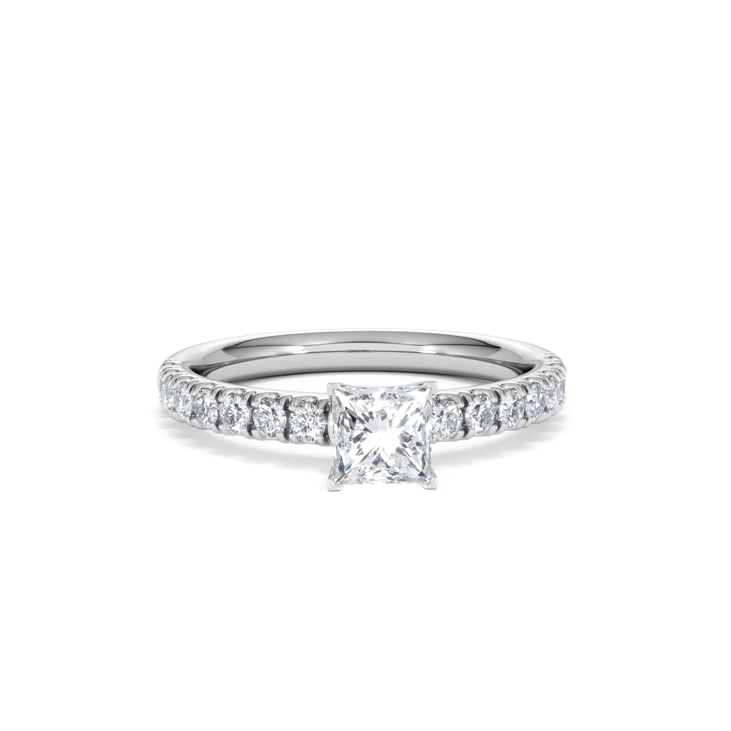 Katerina Lab Princess Diamond Engagement Ring Platinum 0.85ct F/VS1 - Image 13