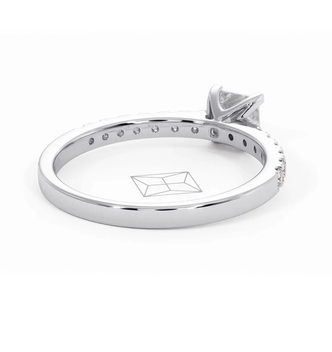 Katerina Lab Princess Diamond Engagement Ring Platinum 0.85ct F/VS1 - Image 135