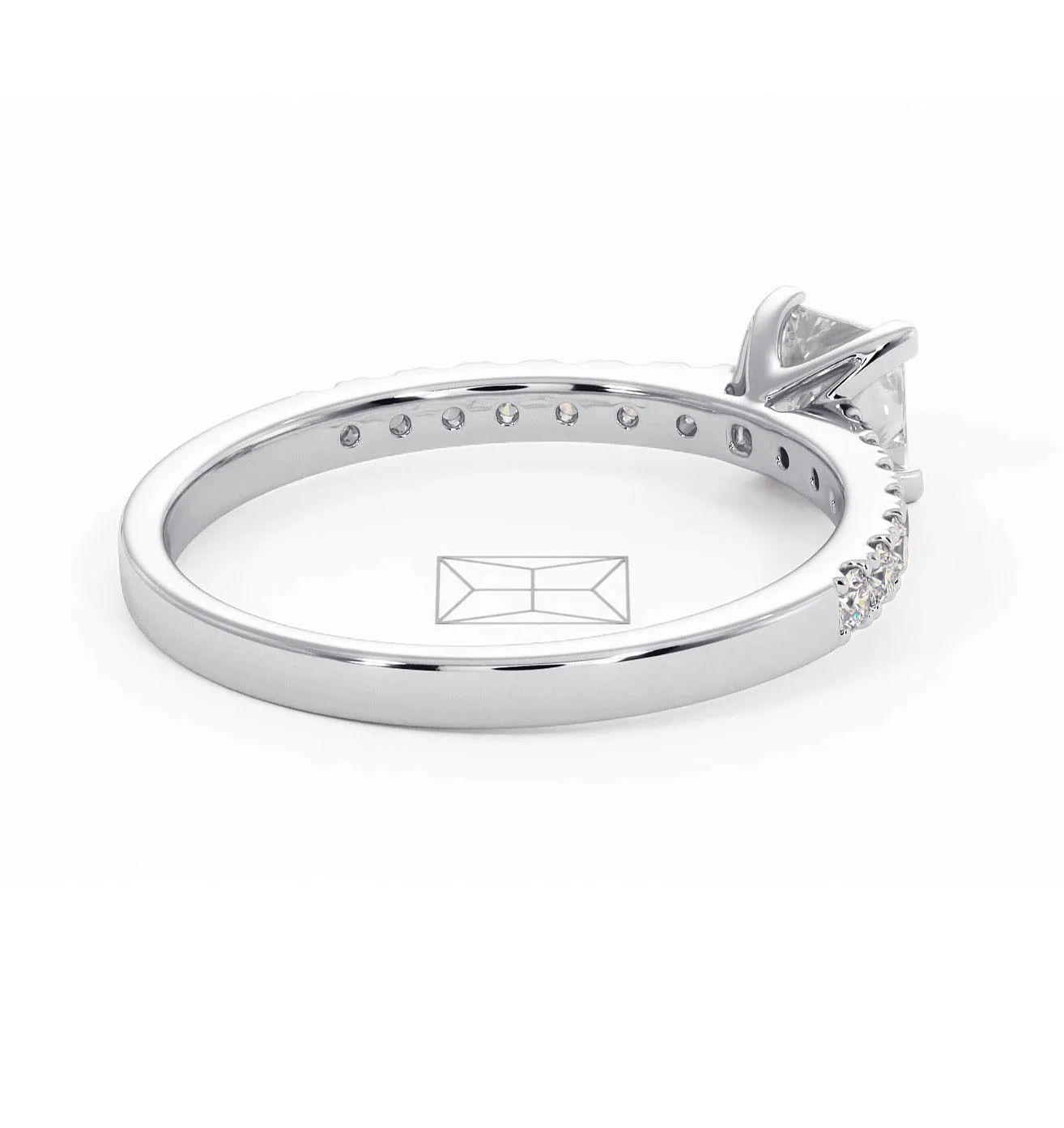 Katerina Lab Princess Diamond Engagement Ring Platinum 0.85ct F/VS1 - Image 138