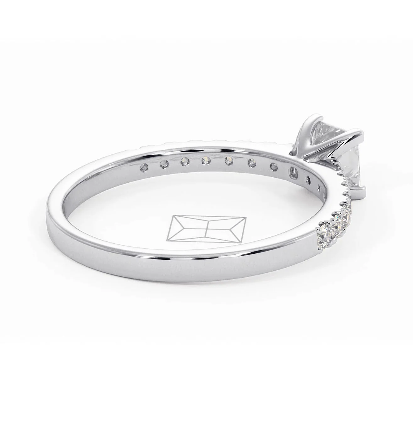 Katerina Lab Princess Diamond Engagement Ring Platinum 0.85ct F/VS1 - Image 139