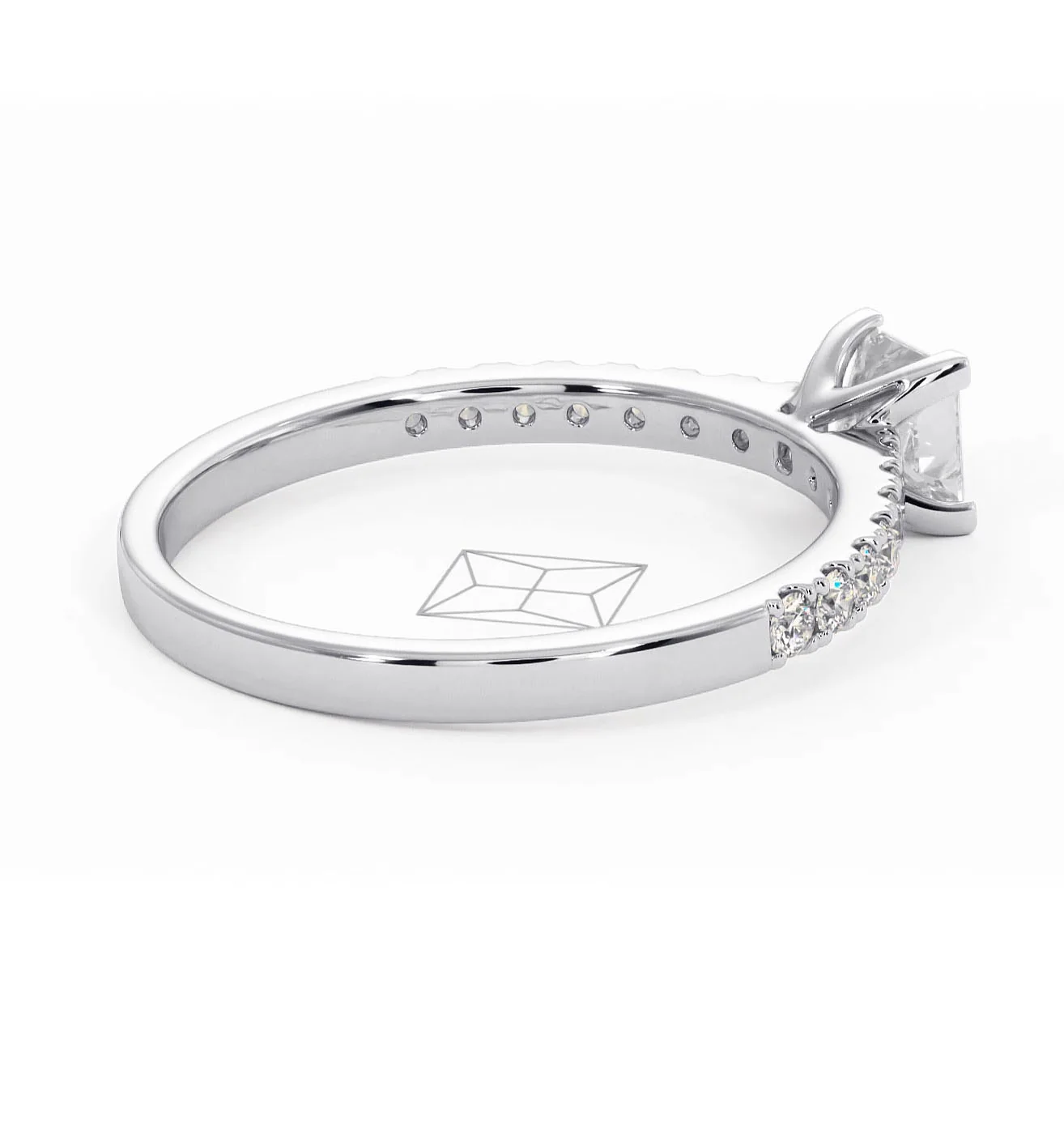 Katerina Lab Princess Diamond Engagement Ring Platinum 0.85ct F/VS1 - Image 141
