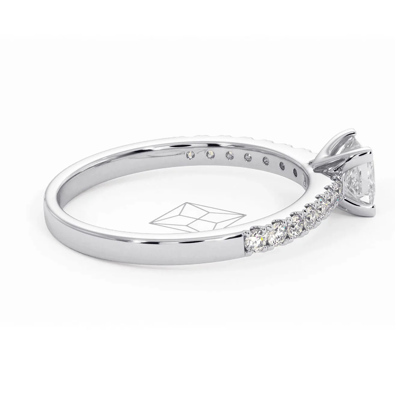 Katerina Lab Princess Diamond Engagement Ring Platinum 0.85ct F/VS1 - Image 145