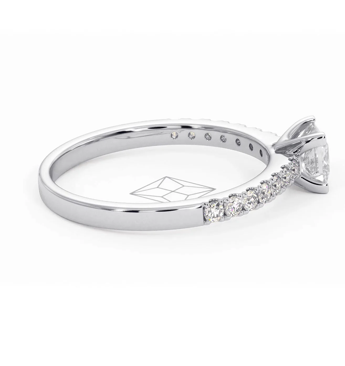 Katerina Lab Princess Diamond Engagement Ring Platinum 0.85ct F/VS1 - Image 146