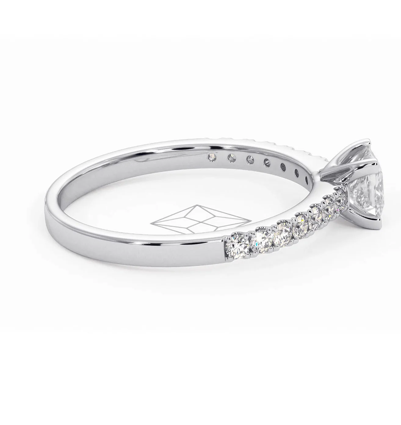 Katerina Lab Princess Diamond Engagement Ring Platinum 0.85ct F/VS1 - Image 147