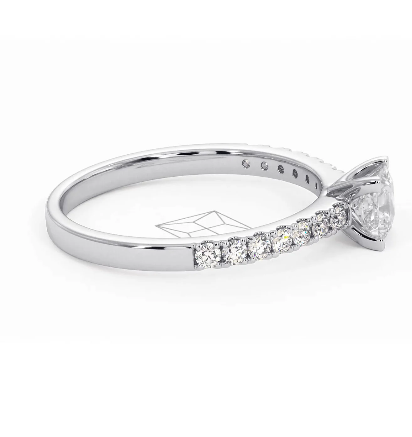 Katerina Lab Princess Diamond Engagement Ring Platinum 0.85ct F/VS1 - Image 150
