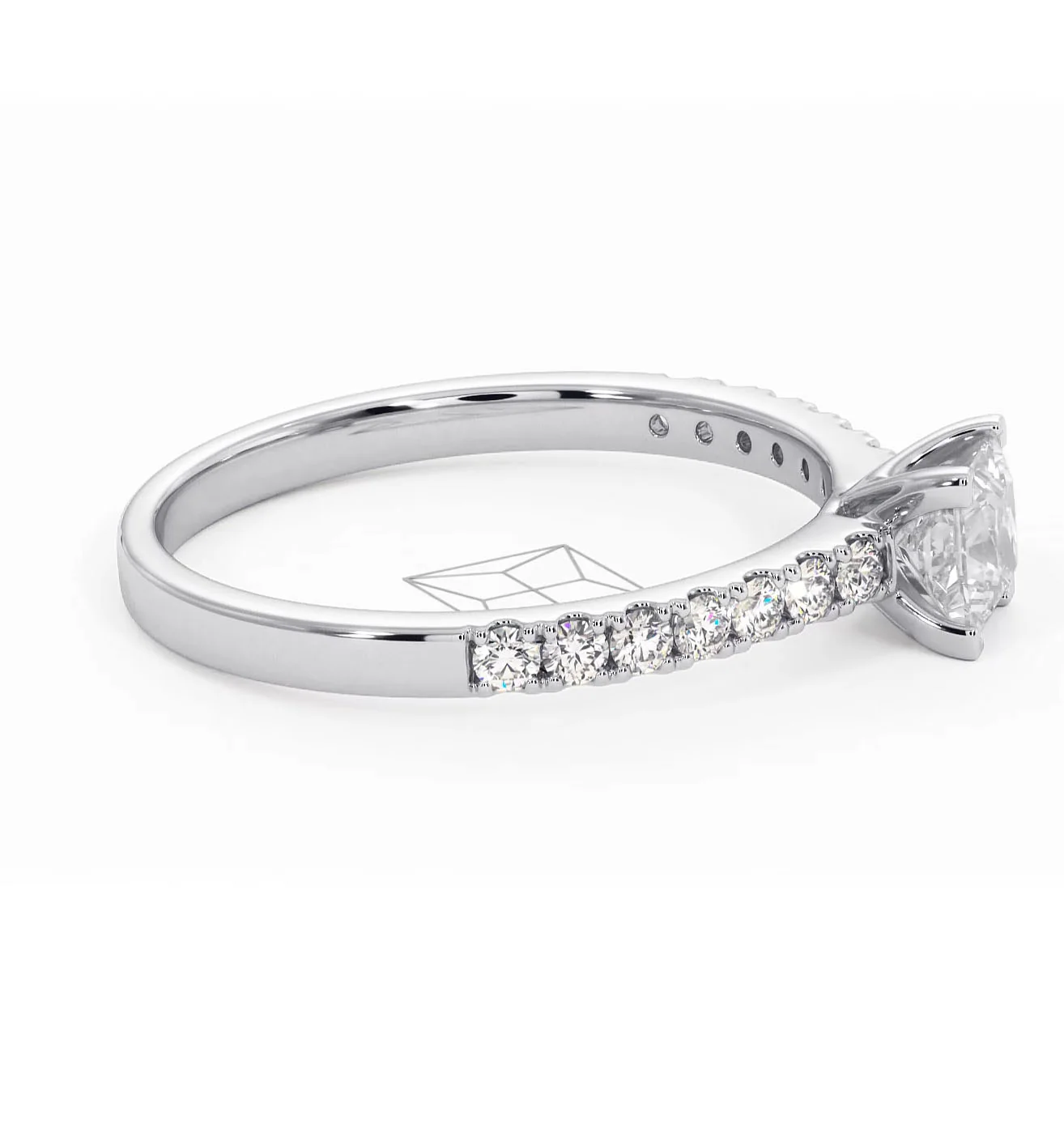 Katerina Lab Princess Diamond Engagement Ring Platinum 0.85ct F/VS1 - Image 151