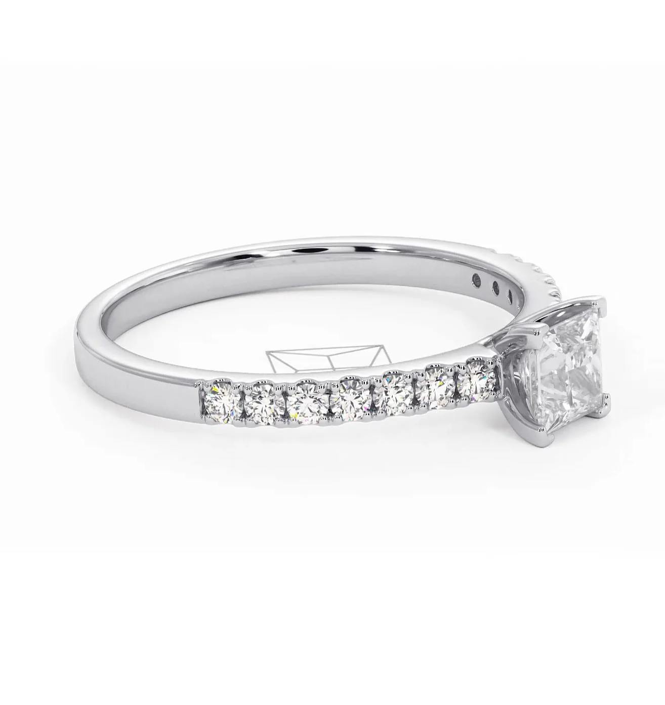 Katerina Lab Princess Diamond Engagement Ring Platinum 0.85ct F/VS1 - Image 156