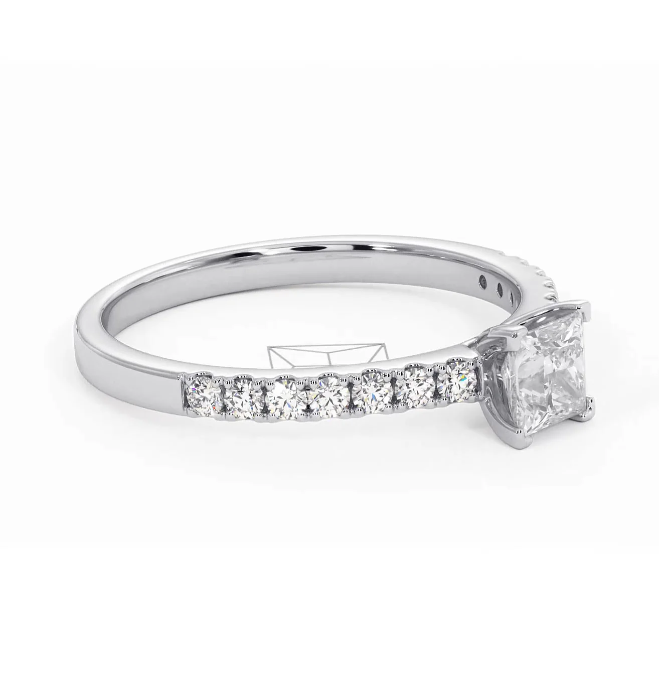 Katerina Lab Princess Diamond Engagement Ring Platinum 0.85ct F/VS1 - Image 157