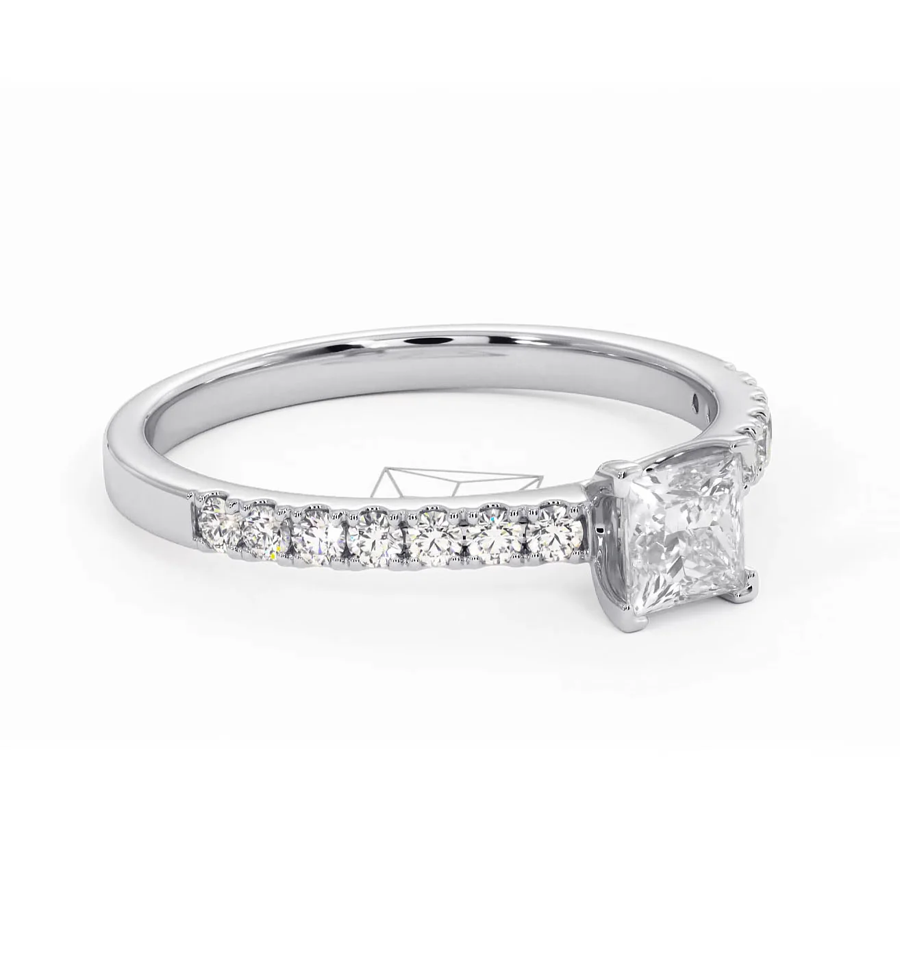 Katerina Lab Princess Diamond Engagement Ring Platinum 0.85ct F/VS1 - Image 160