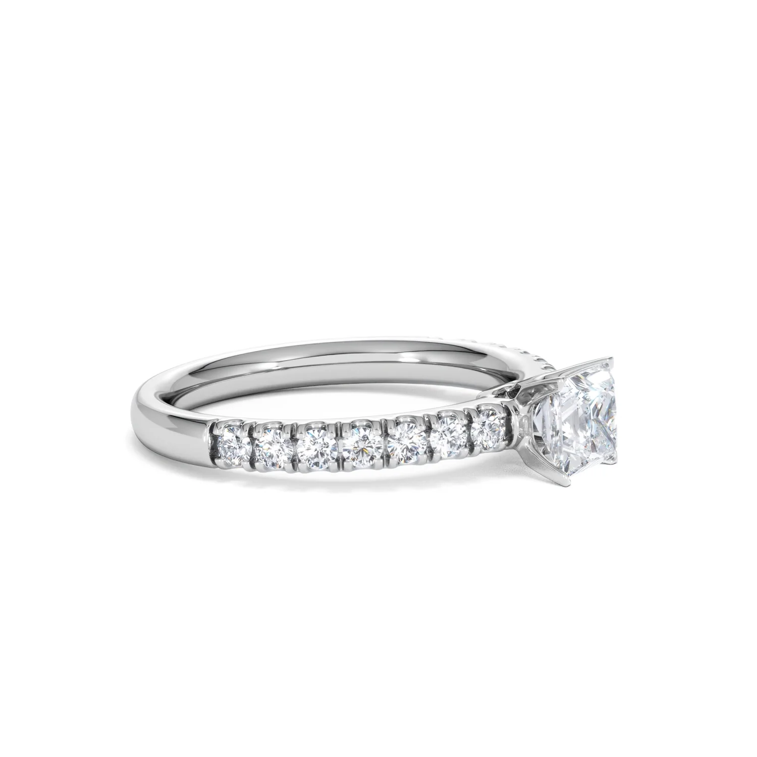 Katerina Lab Princess Diamond Engagement Ring Platinum 0.85ct F/VS1 - Image 25