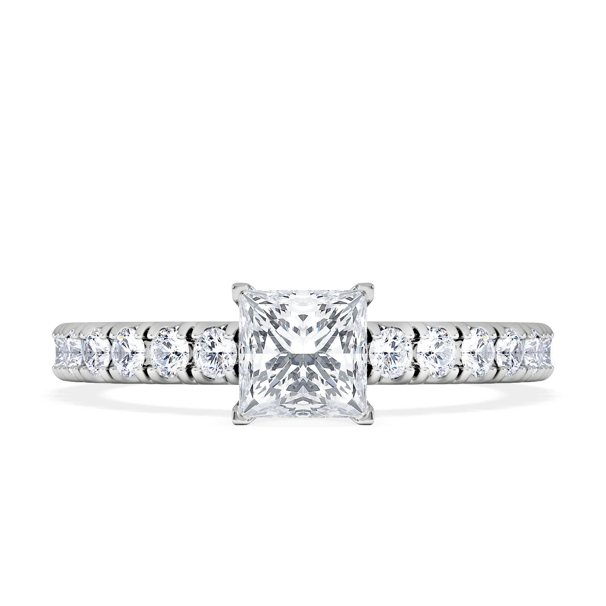 Katerina Lab Princess Diamond Engagement Ring Platinum 0.85ct F/VS1 - Image 6