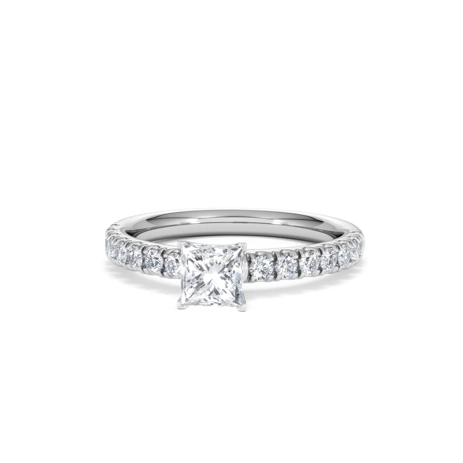 Katerina Lab Princess Diamond Engagement Ring Platinum 0.85ct F/VS1 - Image 90