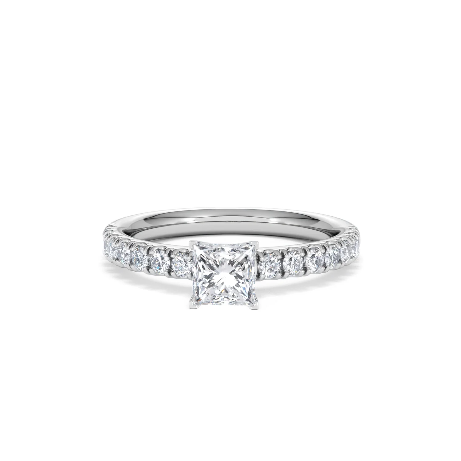 Katerina Lab Princess Diamond Engagement Ring Platinum 0.85ct F/VS1 - Image 91