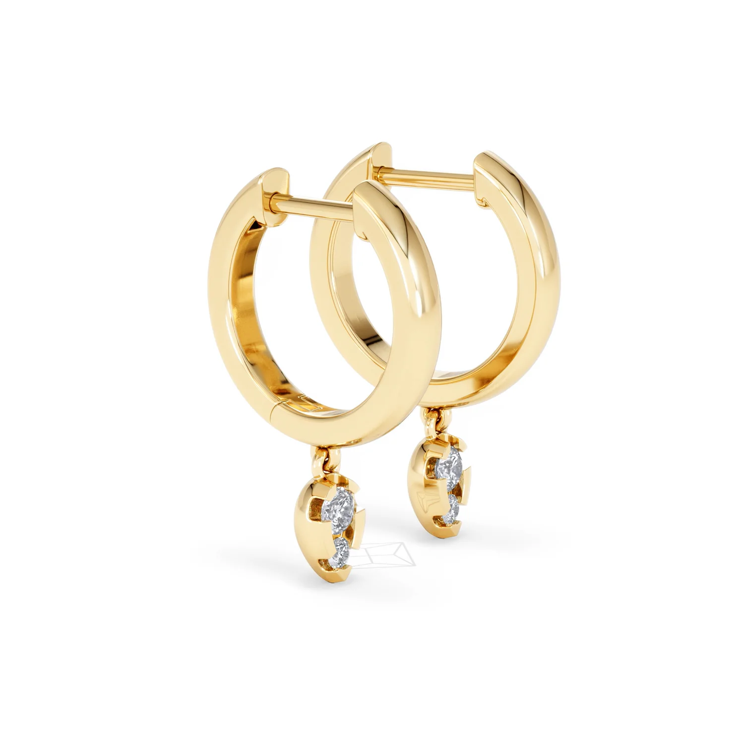 Lab Diamond 0.15ct Marquise Drop Huggies in 18K Gold Vermeil - Image 21
