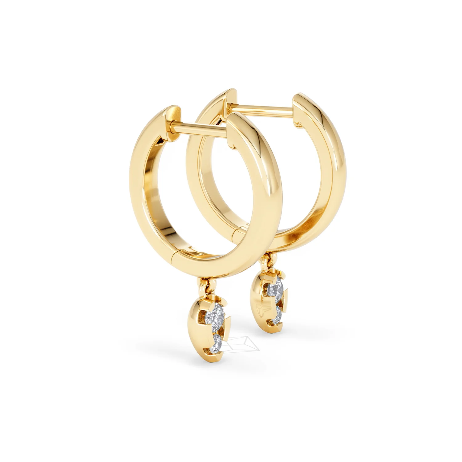 Lab Diamond 0.15ct Marquise Drop Huggies in 18K Gold Vermeil - Image 22