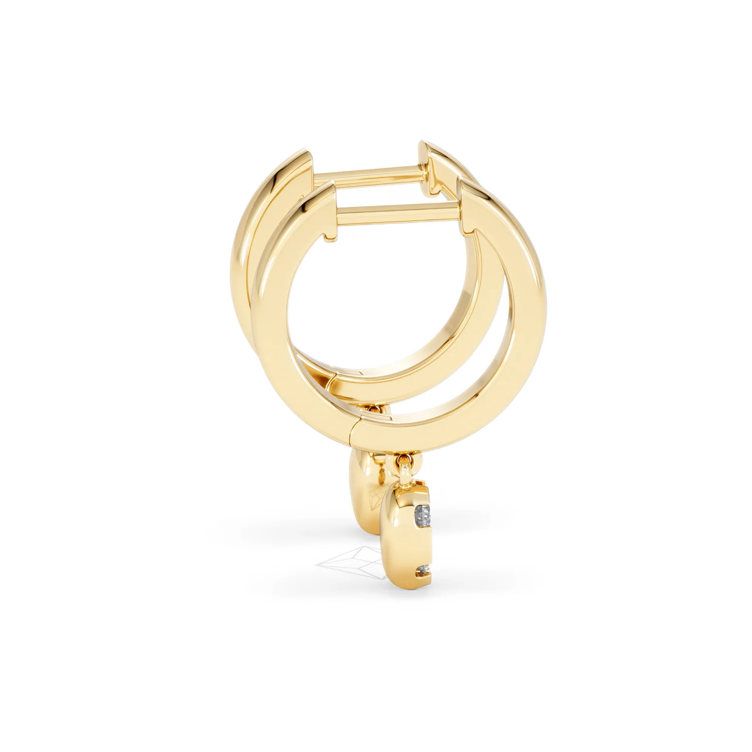 Lab Diamond 0.15ct Marquise Drop Huggies in 18K Gold Vermeil - Image 31