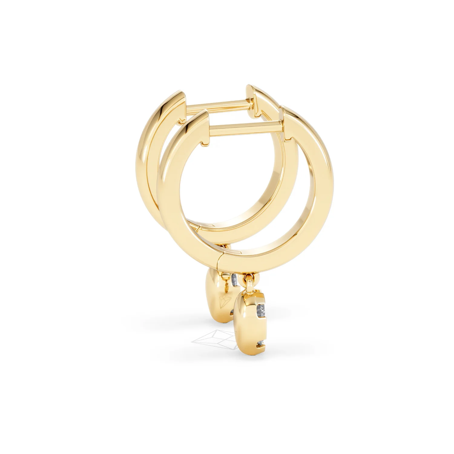 Lab Diamond 0.15ct Marquise Drop Huggies in 18K Gold Vermeil - Image 32