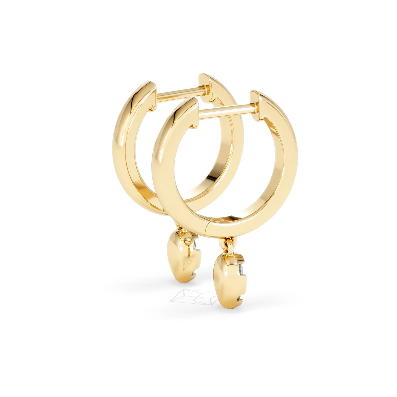 Lab Diamond 0.15ct Marquise Drop Huggies in 18K Gold Vermeil - Image 35
