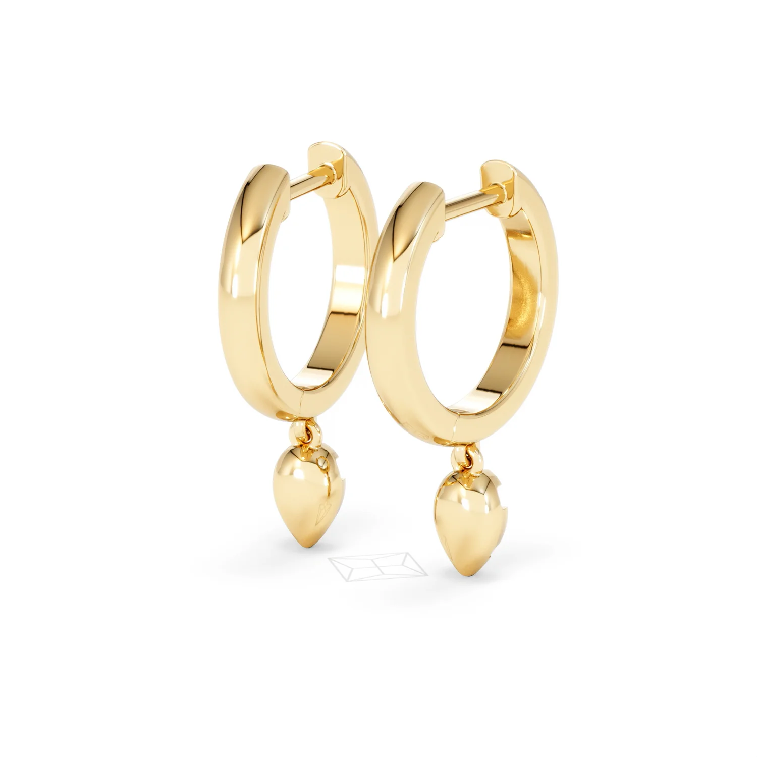 Lab Diamond 0.15ct Marquise Drop Huggies in 18K Gold Vermeil - Image 42