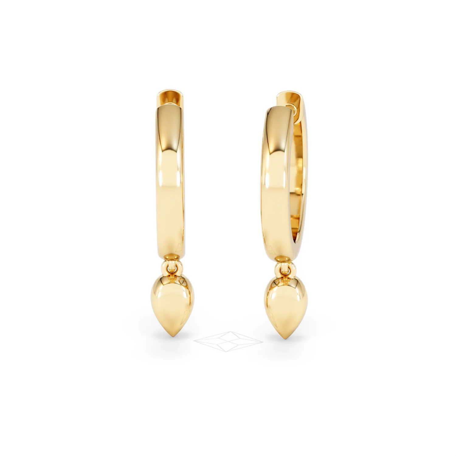Lab Diamond 0.15ct Marquise Drop Huggies in 18K Gold Vermeil - Image 48