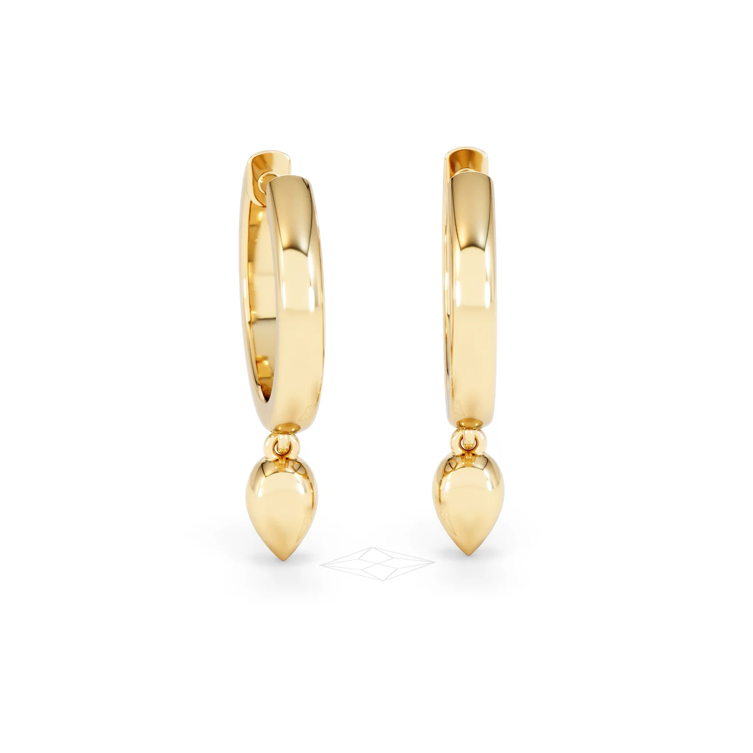 Lab Diamond 0.15ct Marquise Drop Huggies in 18K Gold Vermeil - Image 50