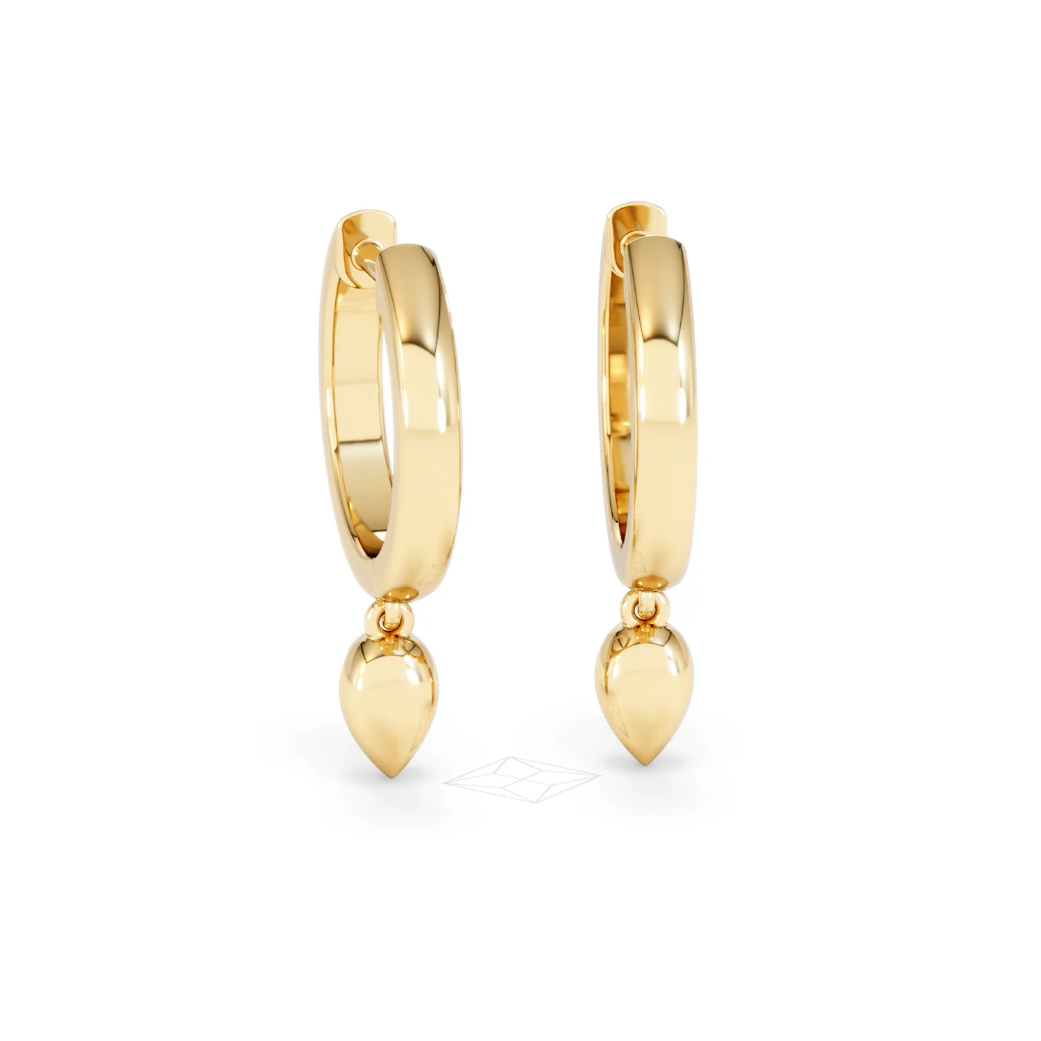 Lab Diamond 0.15ct Marquise Drop Huggies in 18K Gold Vermeil - Image 51