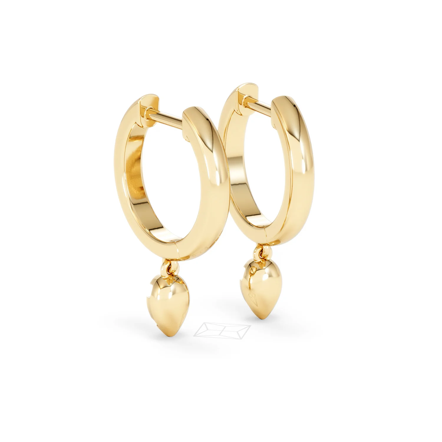 Lab Diamond 0.15ct Marquise Drop Huggies in 18K Gold Vermeil - Image 56