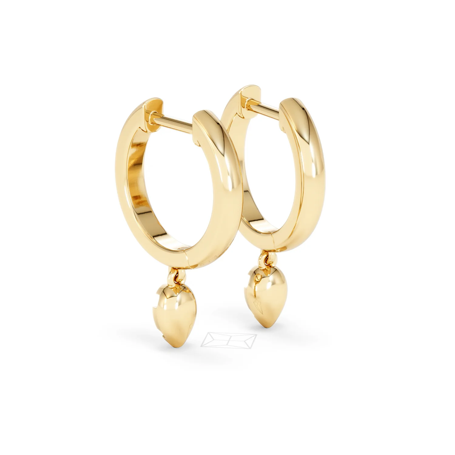 Lab Diamond 0.15ct Marquise Drop Huggies in 18K Gold Vermeil - Image 57