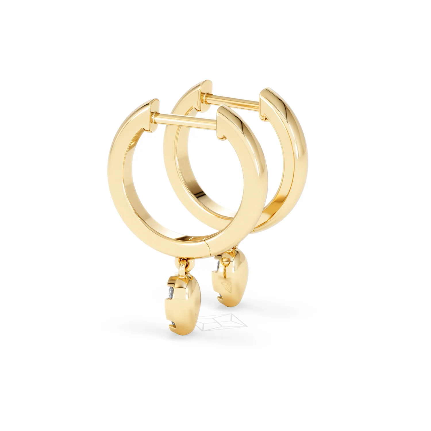 Lab Diamond 0.15ct Marquise Drop Huggies in 18K Gold Vermeil - Image 63