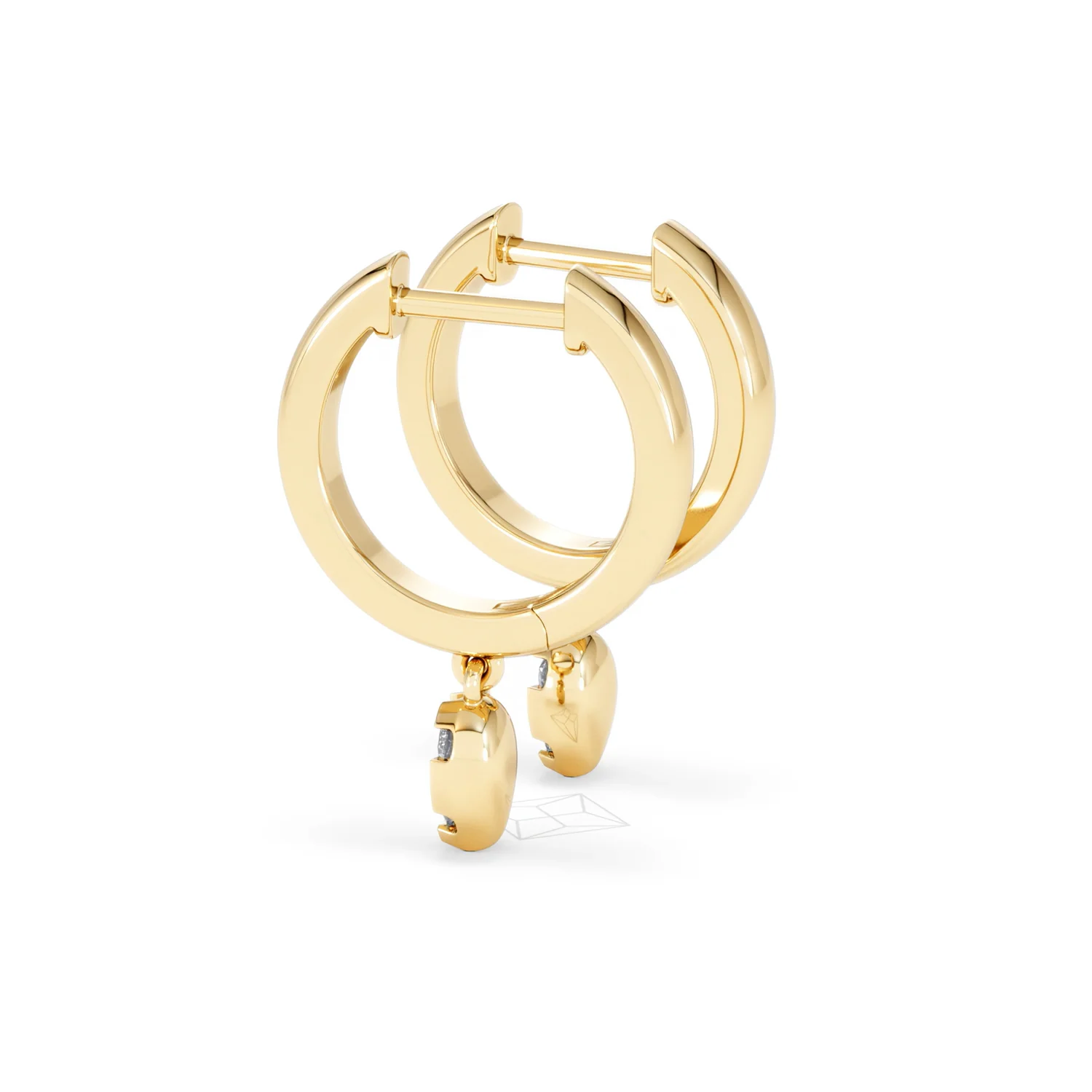 Lab Diamond 0.15ct Marquise Drop Huggies in 18K Gold Vermeil - Image 64