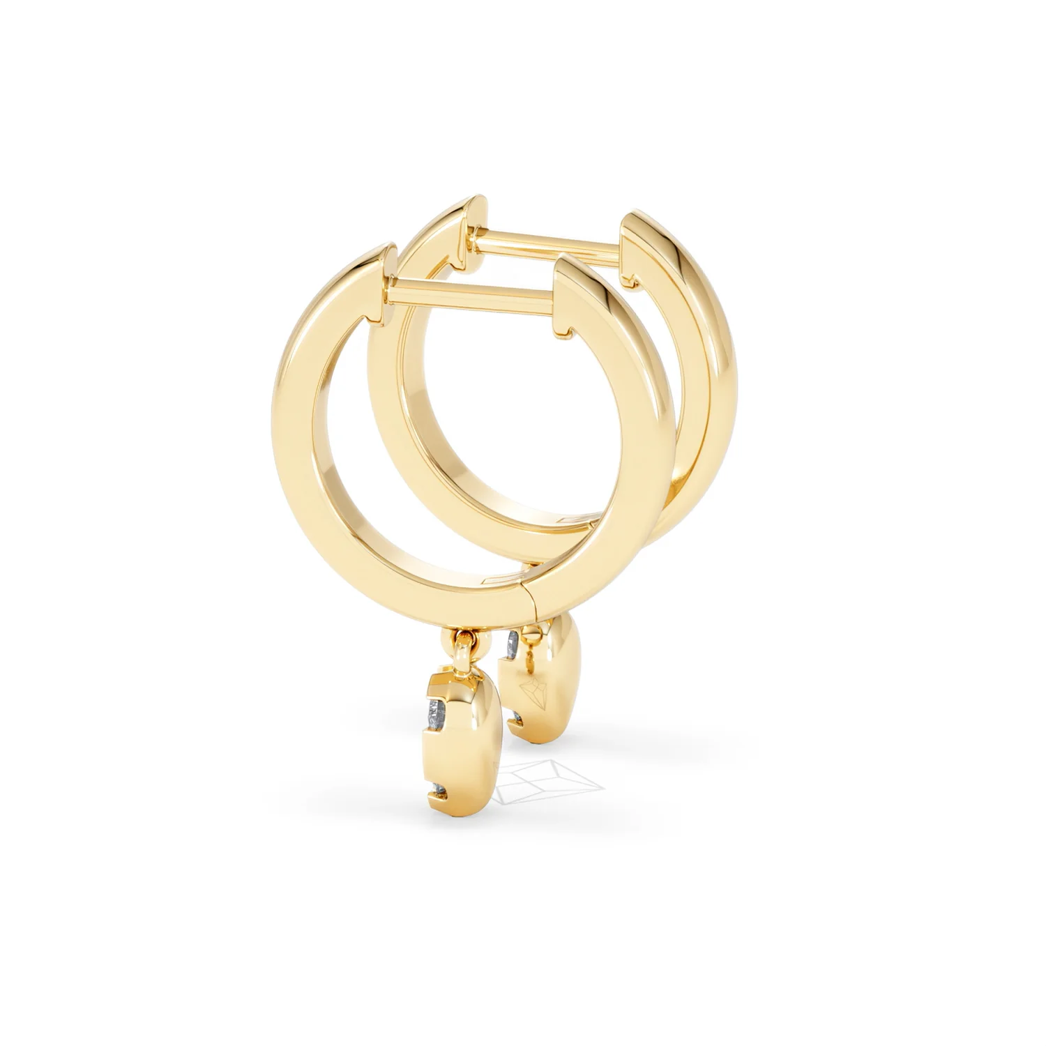 Lab Diamond 0.15ct Marquise Drop Huggies in 18K Gold Vermeil - Image 65