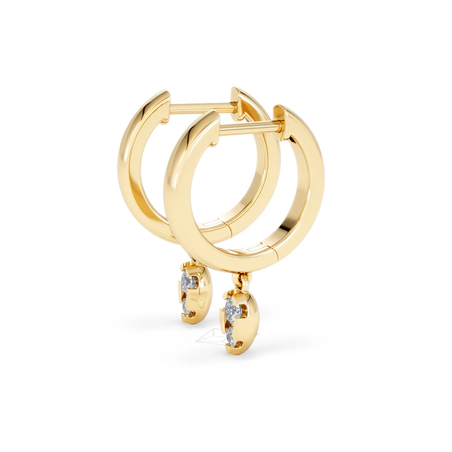 Lab Diamond 0.15ct Marquise Drop Huggies in 18K Gold Vermeil - Image 74