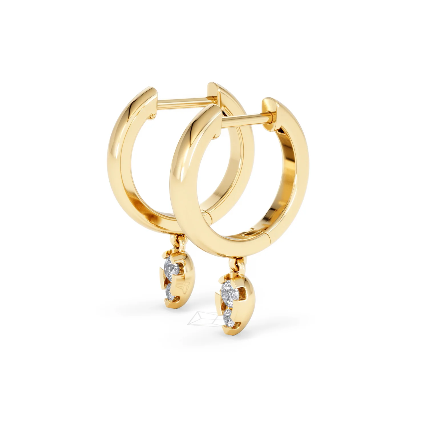 Lab Diamond 0.15ct Marquise Drop Huggies in 18K Gold Vermeil - Image 76