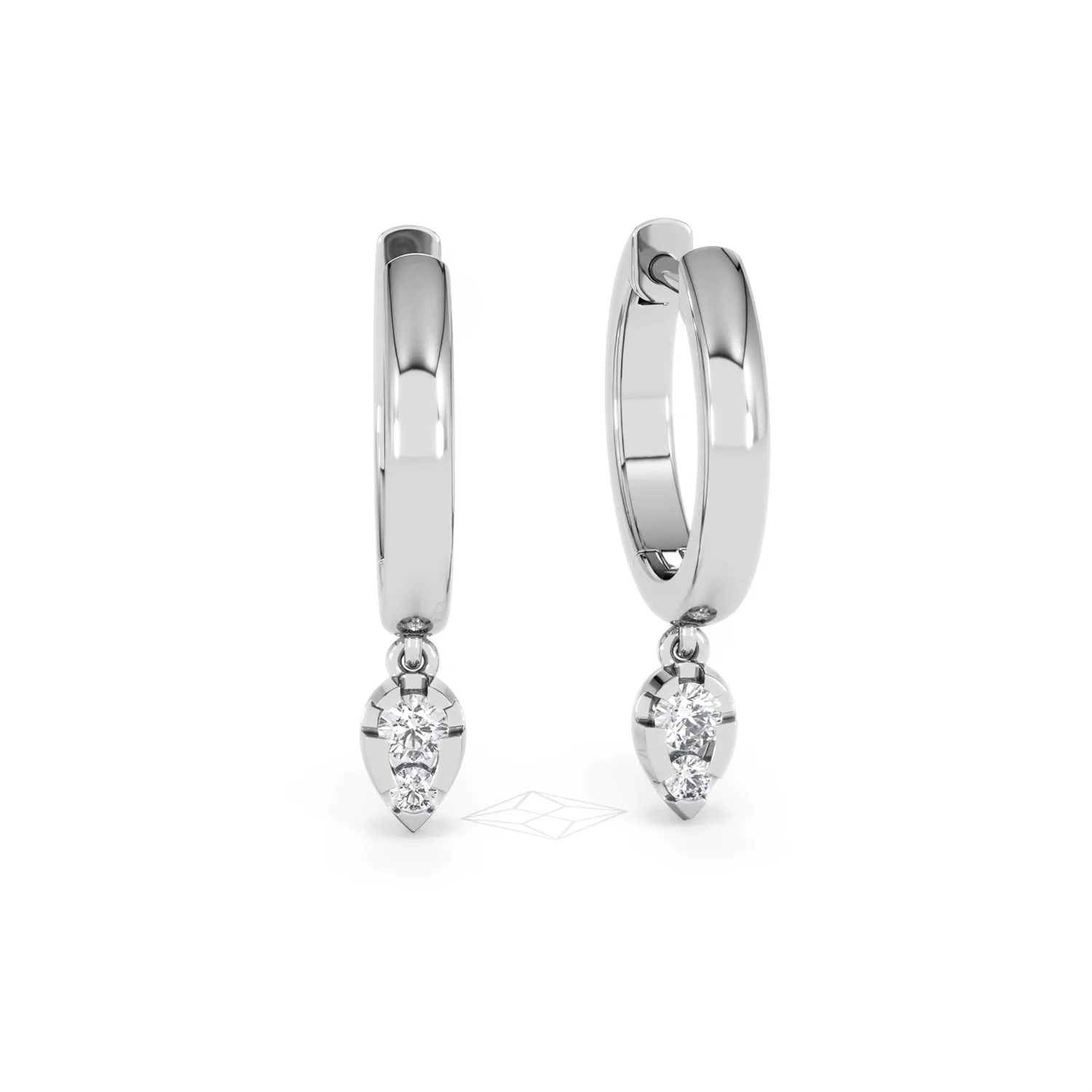Lab Diamond 0.15ct Marquise Drop Huggies in 925 Silver - Image 10