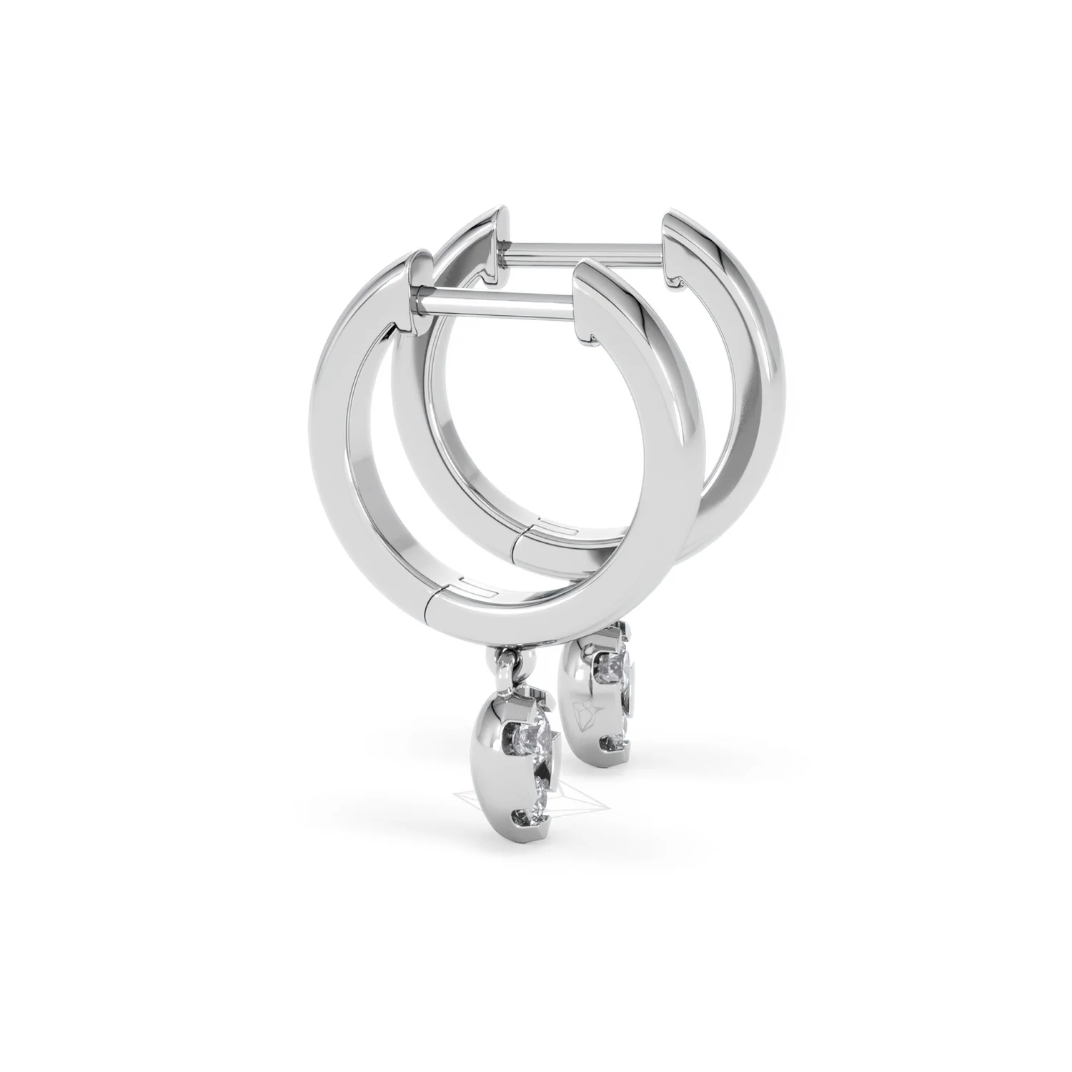 Lab Diamond 0.15ct Marquise Drop Huggies in 925 Silver - Image 24
