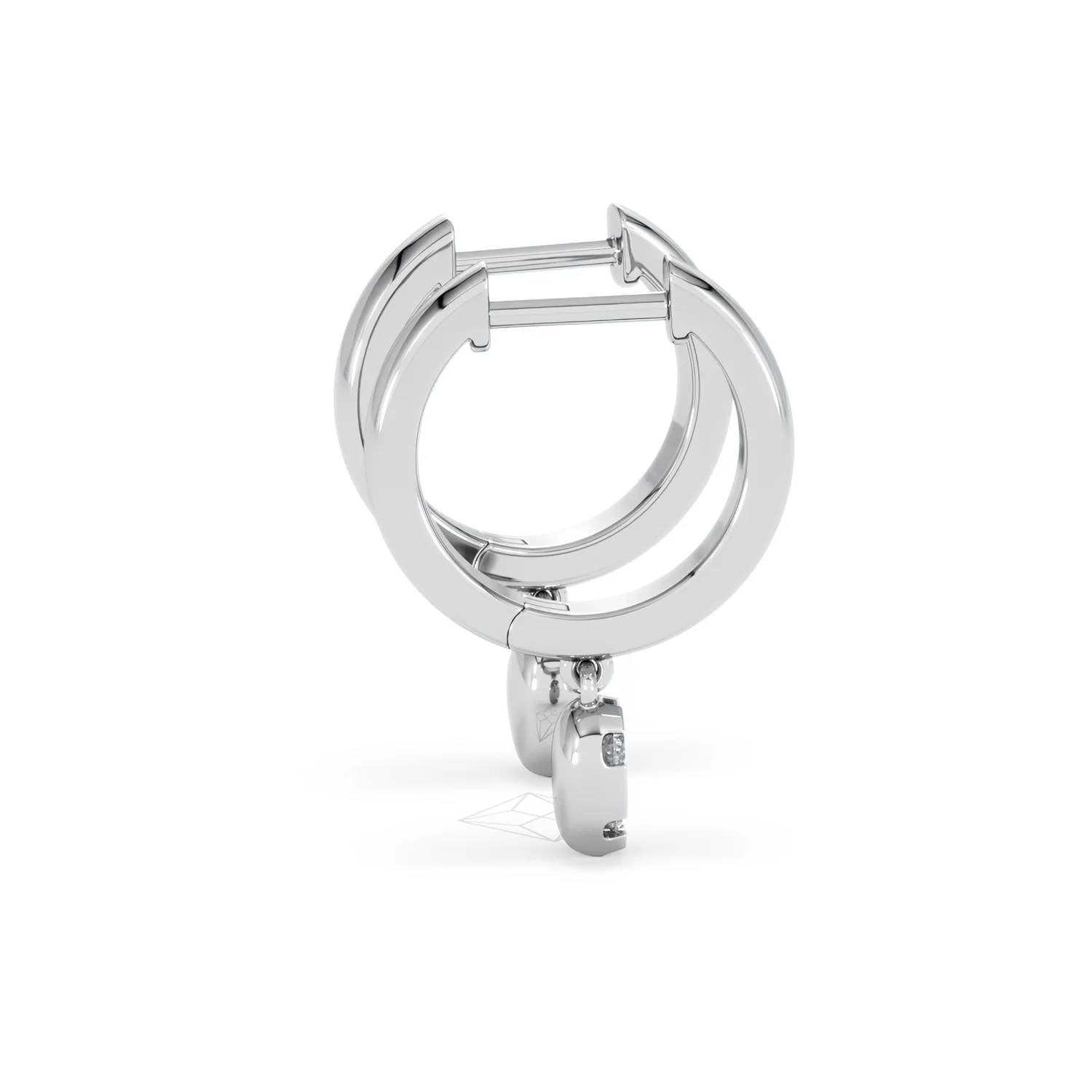 Lab Diamond 0.15ct Marquise Drop Huggies in 925 Silver - Image 30