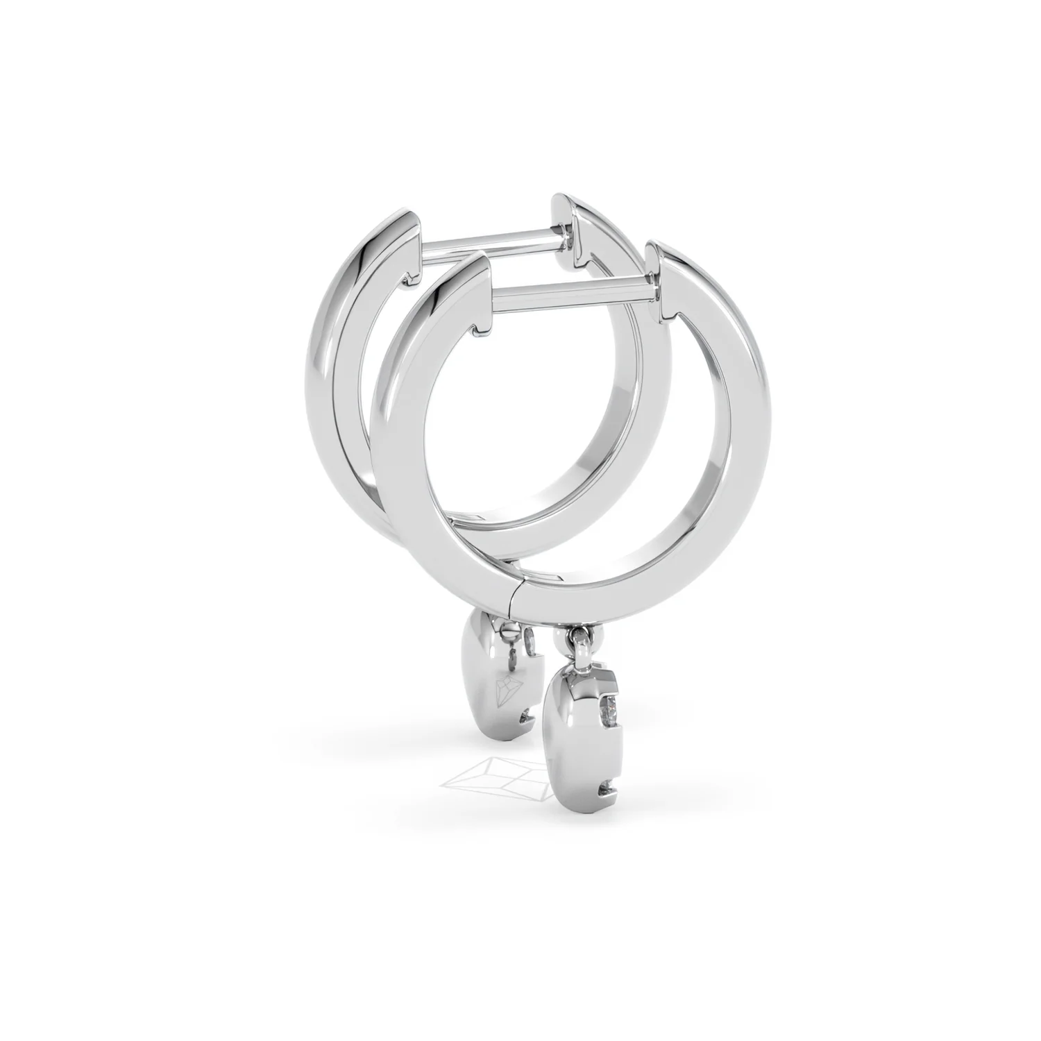 Lab Diamond 0.15ct Marquise Drop Huggies in 925 Silver - Image 32