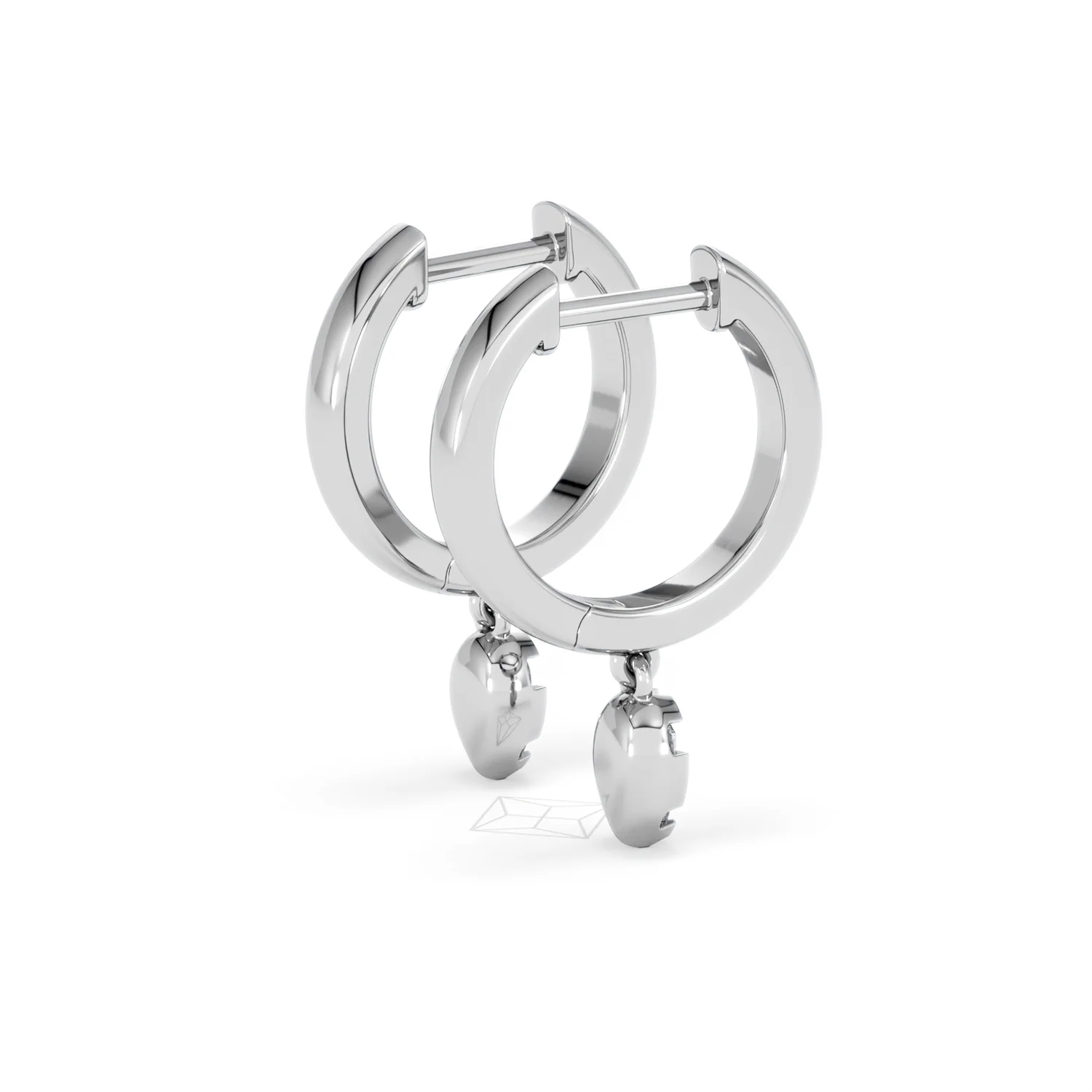 Lab Diamond 0.15ct Marquise Drop Huggies in 925 Silver - Image 35