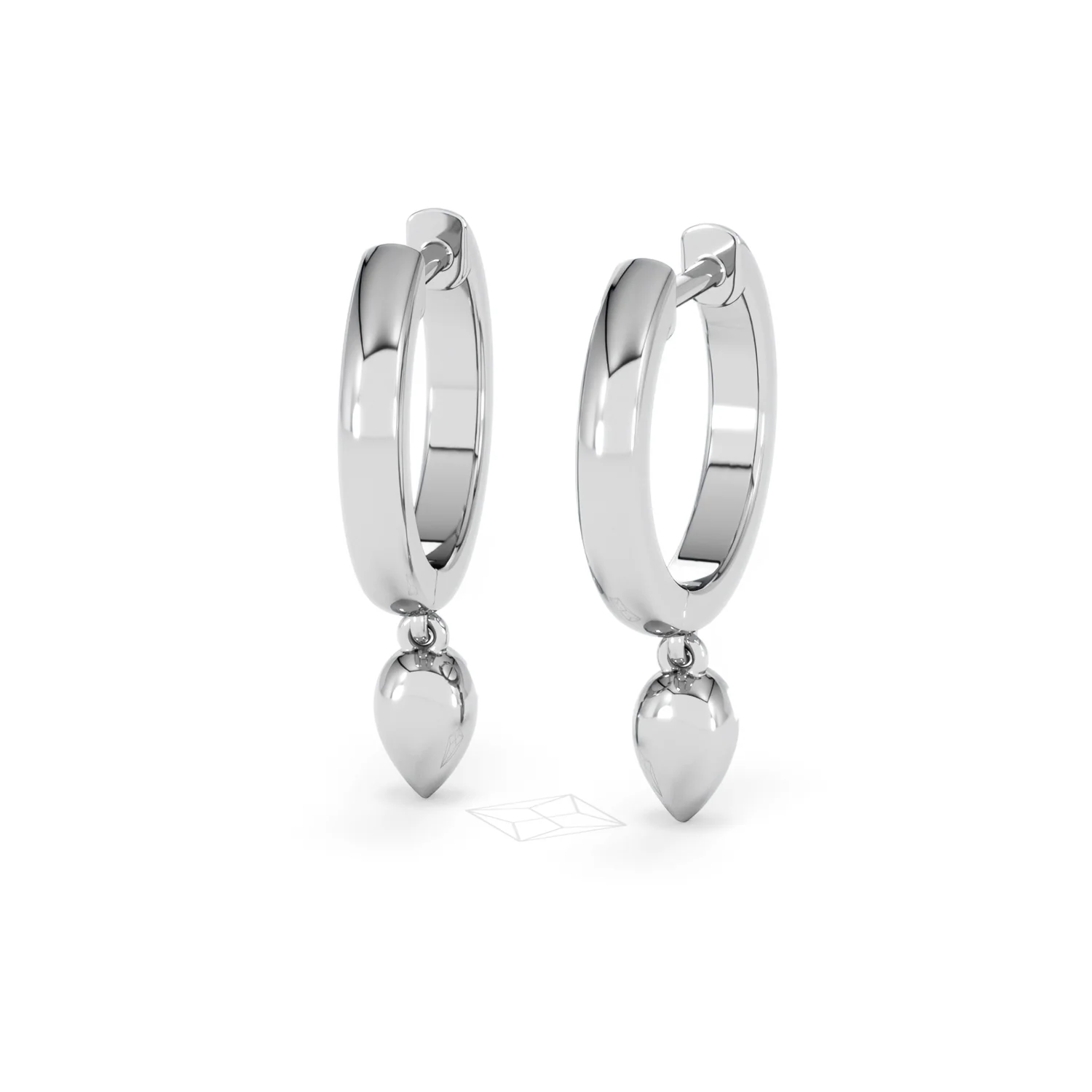 Lab Diamond 0.15ct Marquise Drop Huggies in 925 Silver - Image 44