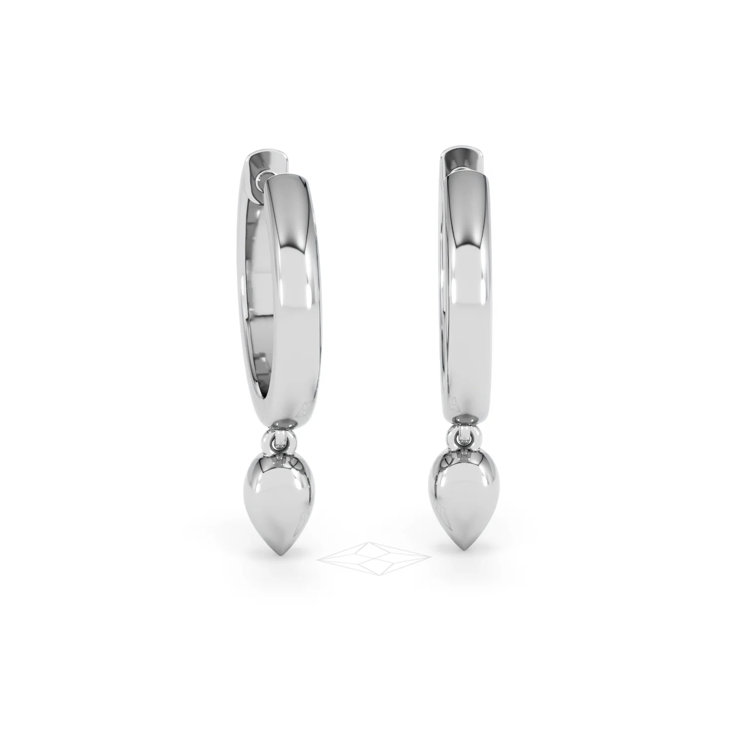 Lab Diamond 0.15ct Marquise Drop Huggies in 925 Silver - Image 49